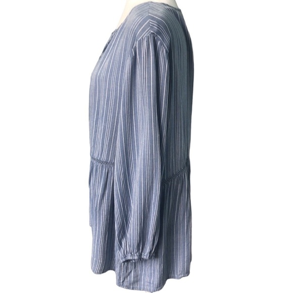 Fever Blue & White Striped Pleasant Plus Size Blouse, Blue Whistler's XXL - Picture 4 of 14